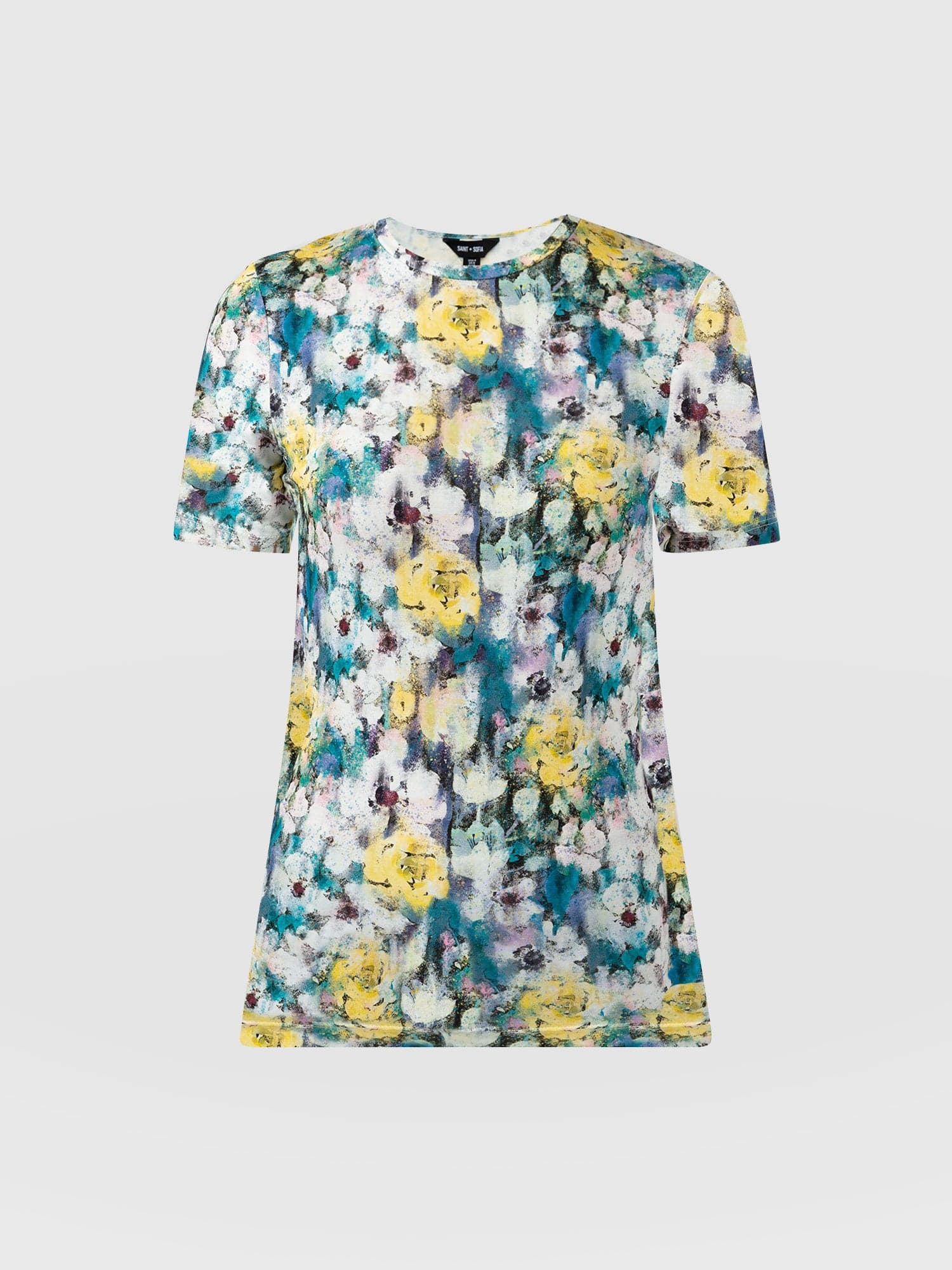 Austen Crew Neck Tee Short Sleeve - Misty Floral